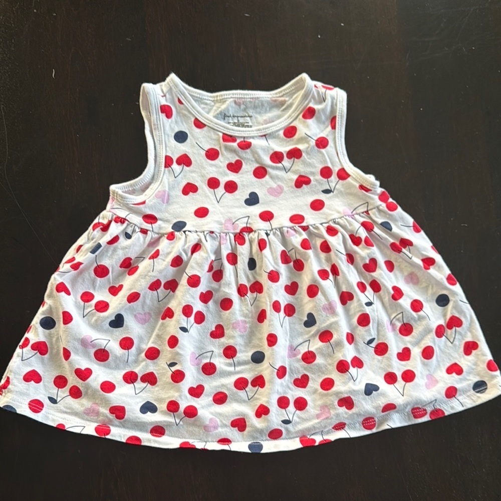 First Impressions Red And White Cherry Dress